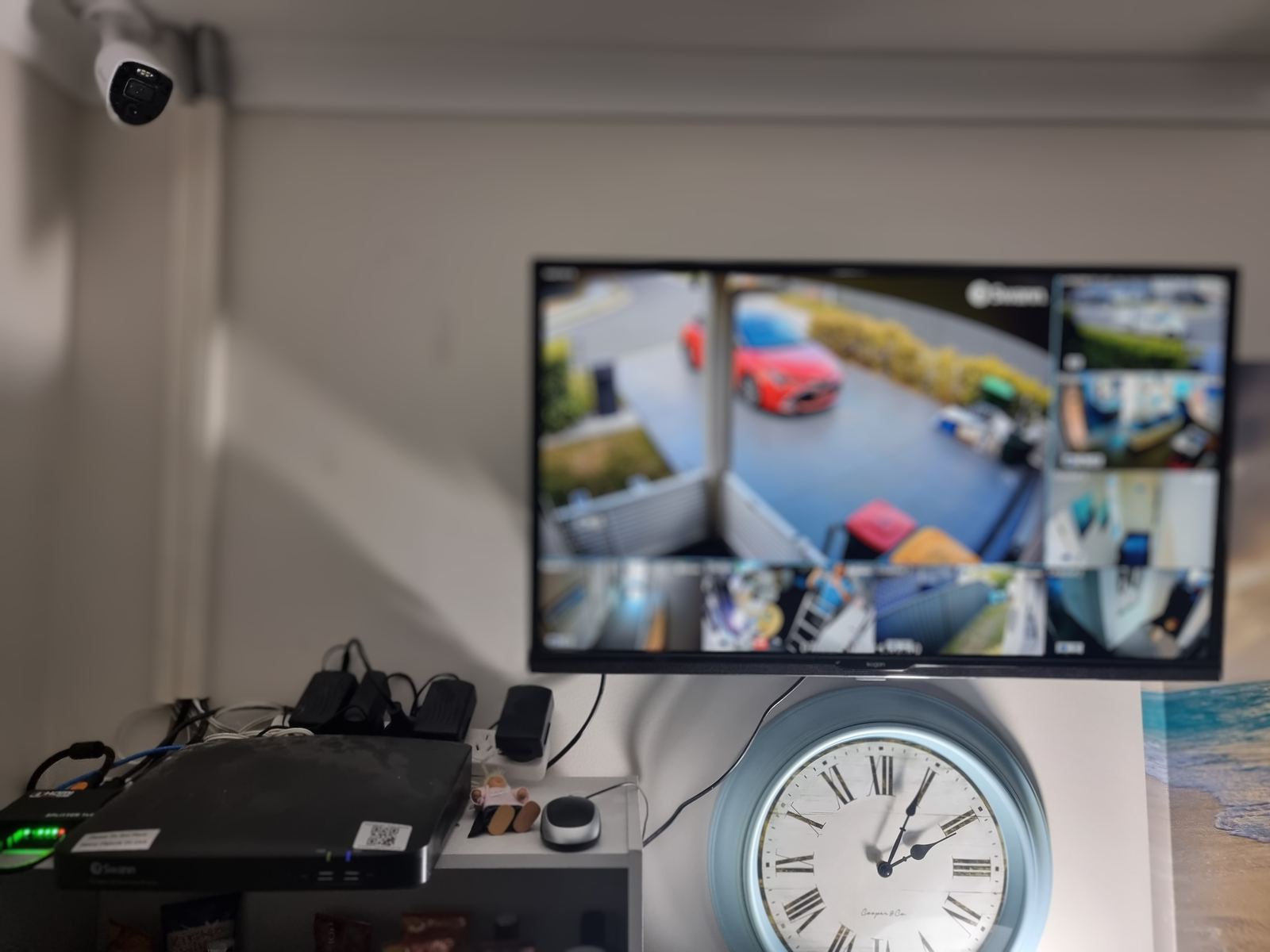 Camera system live on the monitor after installation