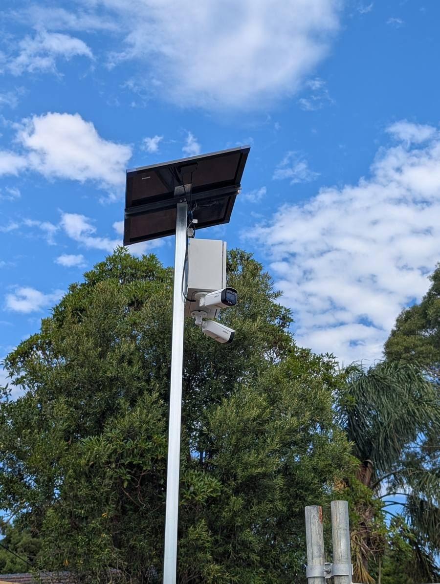 Dual solar CCTV cameras installed Sydney