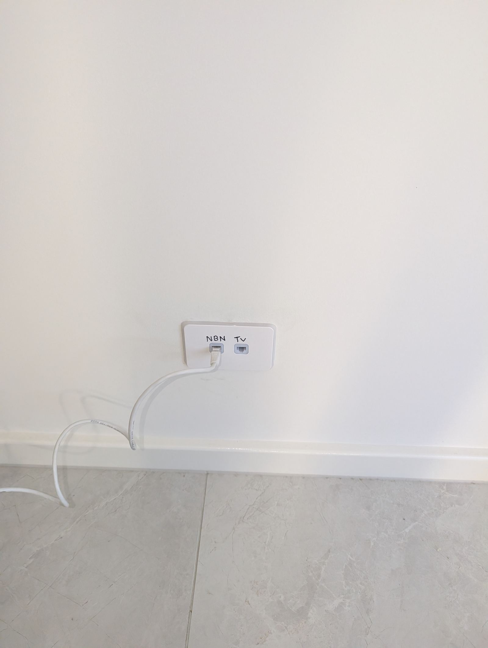 New Cat6 data point installed during a new-build home fit-out