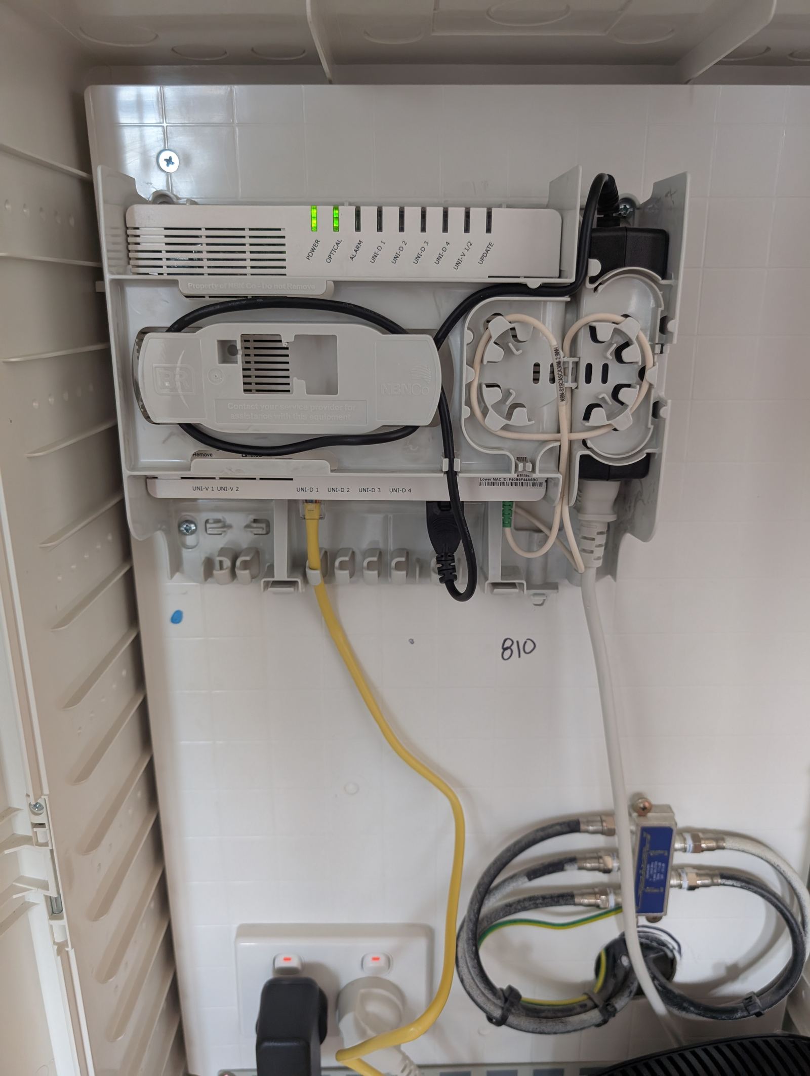 NBN FTTP connection box installed and activated